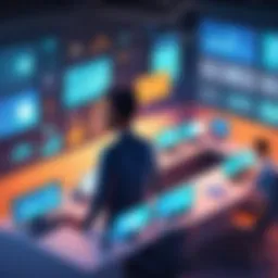 A vibrant startup hub showcasing collaboration and innovation