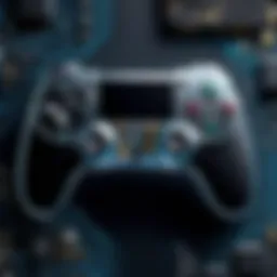 Abstract artistic representation of a video game controller
