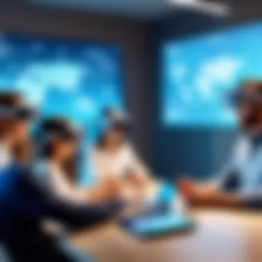 Collaborative Brainstorming with VR Technology A brainstorming session with VR technology in the background