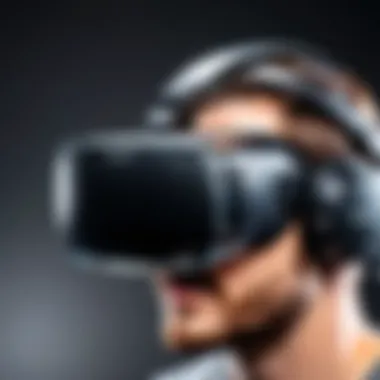 Virtual Reality Headset in Action A virtual reality headset being used in a professional setting